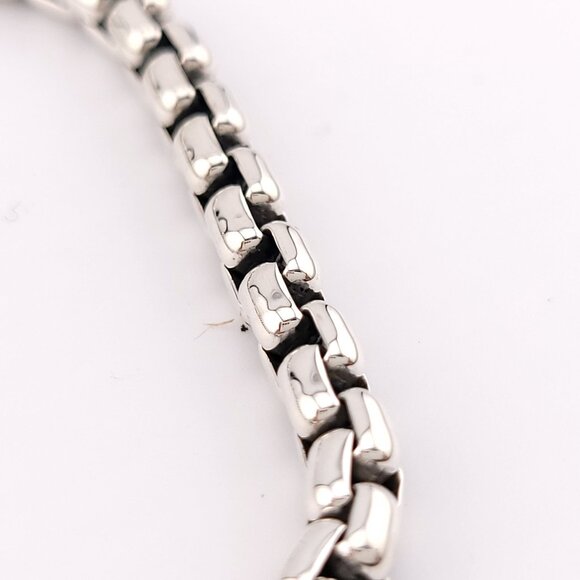 David Yurman Sterling Silver Black Diamonds Wave Dagger 8 In Box Chain Bracelet - Picture 11 of 12
